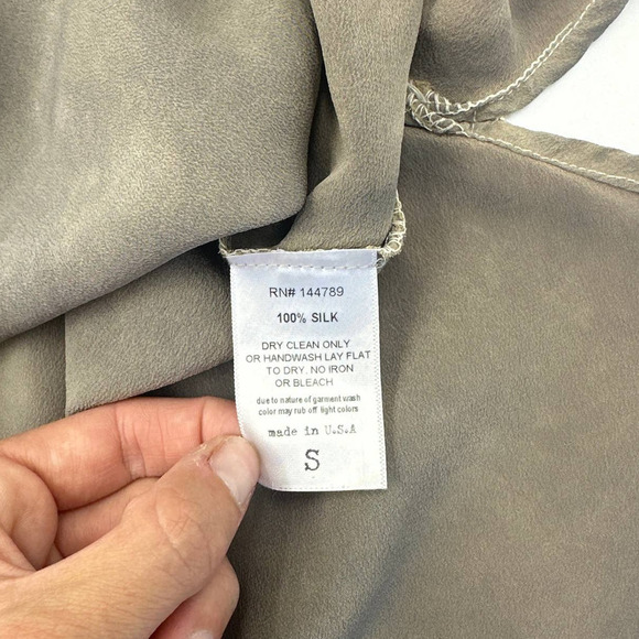 Morrison Grey Silk Lace Trim Tank Top Size Small - Picture 9 of 10